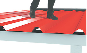 Minimum yield strength of 550 MPa ensures required strength for roofing application
